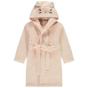 Bata de baño divertida de sherpa con diseño de gato para niña  Main Bata de baño divertida de sherpa con diseño de gato para niña