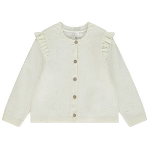 Chaleco de punto calado floral para bebé niña 