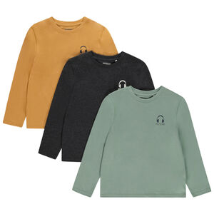 Pack de 3 camisetas de manga larga con estampado de cascos para niño 