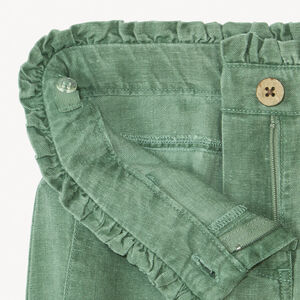 Pantalones de tela con cintura elástica para niña 