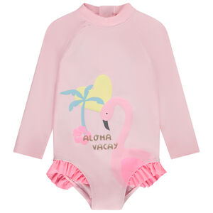 Bañador de una pieza anti-UV con estampado de flamenco para bebé niña 