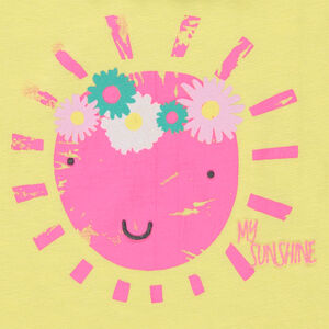 Camiseta de punto con volantes y estampado de fantasía  