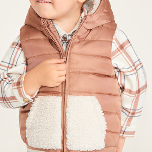 Chaleco sin mangas para bebé niño efecto multi-material 