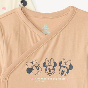 Lote de 3 bodies de manga larga para bebé niña con estampado de Minnie Disney (Acabados diferentes según la edad) 