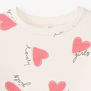 Sudadera oversize de felpa estampada para bebé niña 