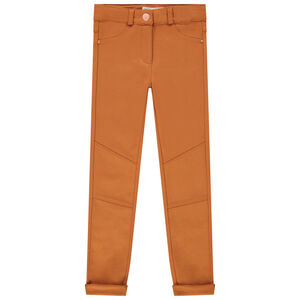 Pantalón milano liso con parches en las rodillas niña 
