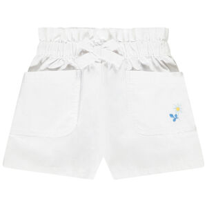 Short con bolsillos de popelina lisa para bebé niña 