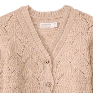 Chaqueta de punto fantasía con abertura trenzada para niña 