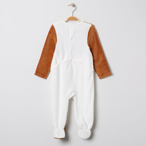 Pelele de terciopelo bicolor con motivo de oso 