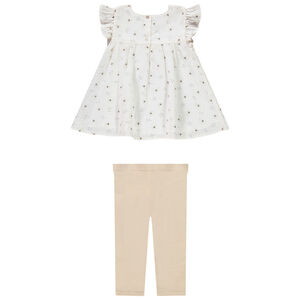Conjunto corto de 2 piezas con blusa estampada para bebé niña 
