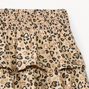 Falda corta con volantes estampado leopardo para niña 