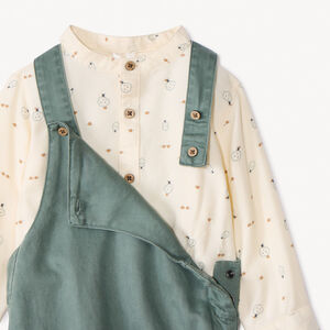 Ensemble salopette + chemise imprimé pour bébé garçon 