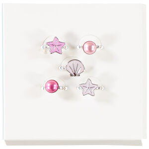 Pack de 5 anillos de fantasía con conchas para niña  Main Pack de 5 anillos de fantasía con conchas para niña