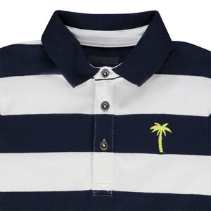 Polo de manga corta rayas con bordado de palmera para niño 