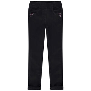 Jegging efecto vaquero con strass para niña 