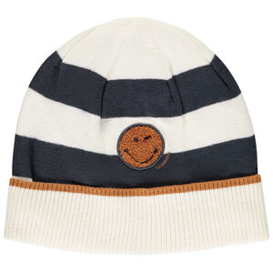 Gorro a rayas con parche bordado SmileyWorld para niño 