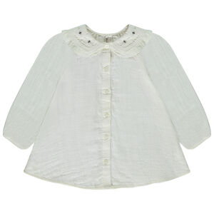 Túnica de manga larga con cuello claudine para bebé niña 