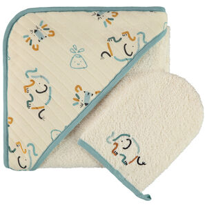 Set de baño 2 piezas con motivos de elefante para bebé niño 