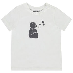 Camiseta de manga corta con oso y burbujas para bebé niño 