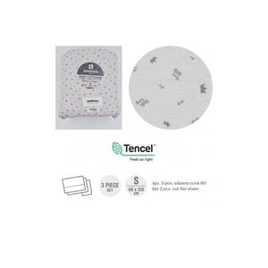 Juego de sábanas 3 piezas para cuna de 60 Corona Gris 