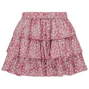 Falda corta con volantes de lunares para niña  Main Falda corta con volantes de lunares para niña