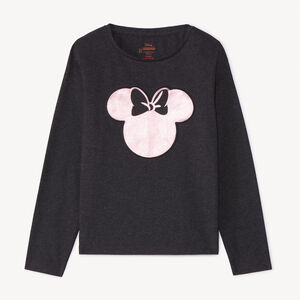 T-shirt manches longues effet métallisé Minnie Disney pour fille  Main T-shirt manches longues effet métallisé Minnie Disney pour fille