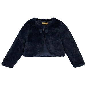 Gilet estilo bolero de piel sintética con lazo para niña  Main Gilet estilo bolero de piel sintética con lazo para niña