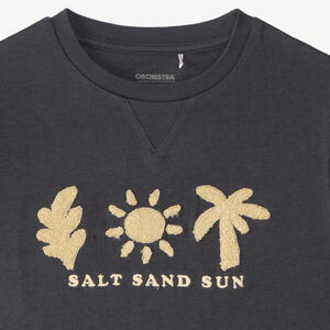 Camiseta sin mangas de rizo con estampado de sol para niño 