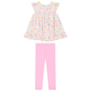 Conjunto de 2 piezas con túnica estampada para bebé niña 