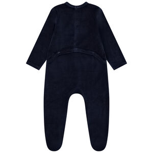 Pelele de terciopelo con bordado de ardilla para bebé niño 