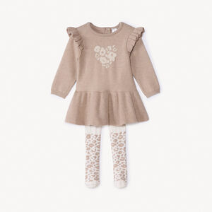 Ensemble 2 pièces en tricot avec robe pour bébé fille 