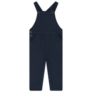 Salopette longue en coton fantaisie uni avec doublure pour bébé garçon Main Salopette longue en coton fantaisie uni avec doublure pour bébé garçon