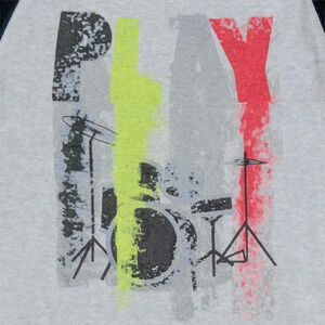 Pijama de terciopelo bicolor con estampado de estilo rock 