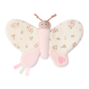 Doudou papillon avec ailes fleuris pour bébé fille  