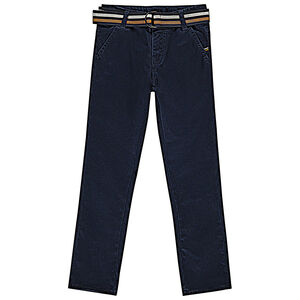 Pantalon chino en twill satin avec ceinture rayée pour garçon Main Pantalon chino en twill satin avec ceinture rayée pour garçon