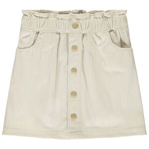 Falda corta de terciopelo con forma de paperbag + botones en la parte delantera para niña 