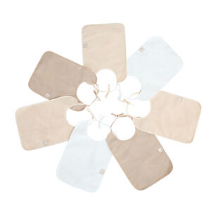 Lote de 7 baberos de grandes dimensiones - Beige 