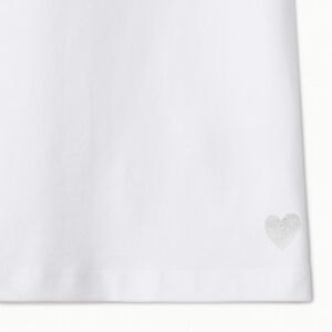 Lote de 3 camisetas de manga corta lisas con estampado foil de corazón para niña 