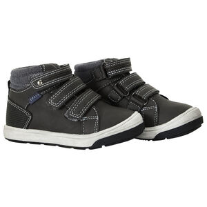 Botines gris oscuro con triple velcro para bebé niño 