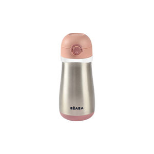 Gourde en inox 350 ml + anse amovible - Vieux rose 