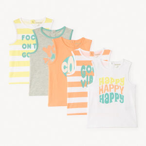 Lote de 5 camisetas sin mangas de algodón fancy para bebé niño 