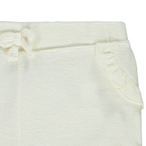 Short liso de rizo con volantes y lazo para bebé niña 