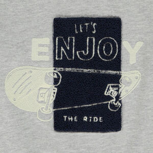 Camiseta de manga larga con estampado y detalles de rizo para niño 