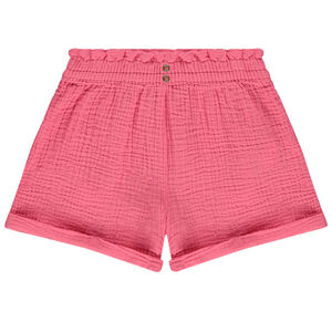 Short liso en doble gasa para niña 