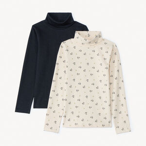 Lot de 2 sous-pulls cols roulés pour fille  Main Lot de 2 sous-pulls cols roulés pour fille