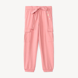 Pantalones de chándal para niña estilo cargo con cinturón ajustable. 