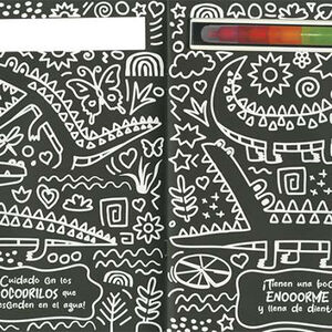 Libro para colorear Doodles de Neón Mundo Animal +5 años 