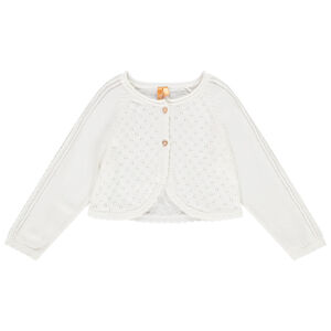 Chaleco de punto calado para bebé niña 