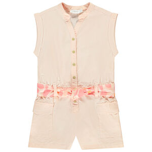 Pelele sin mangas con cinturón estampado para niña  Main Pelele sin mangas con cinturón estampado para niña