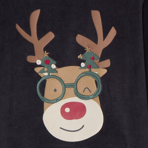 Conjunto de pijama de 2 piezas de terciopelo con motivos de Navidad para niño 